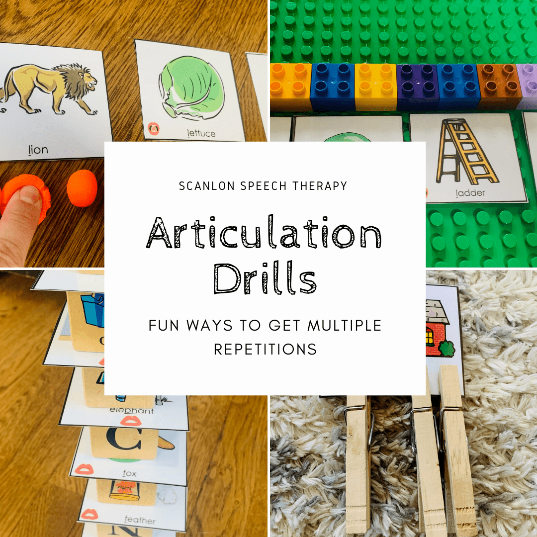 Articulation Drills, fun ways to get multiple repetitions during your speech therapy session