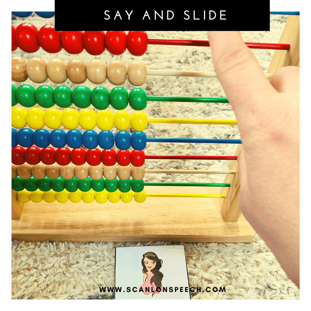 Say and Slide multiple repetitions for articulation speech therapy. 