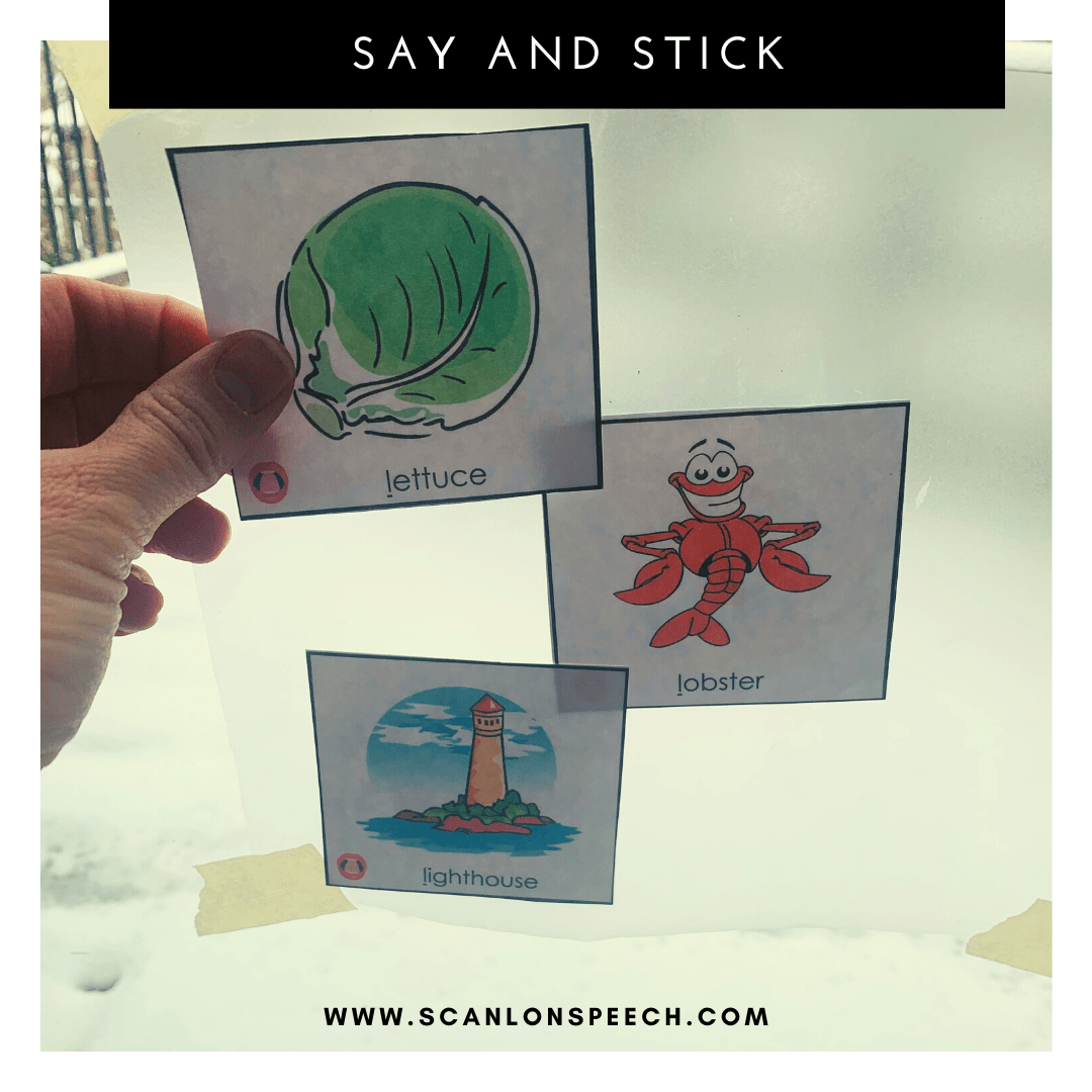 Say and Stick - a fun way to elicit multiple repetitions during your speech therapy sessions. 