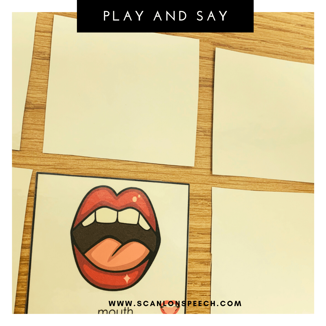 Say and Play - a fun way to elicit multiple repetitions during articulation speech therapy.