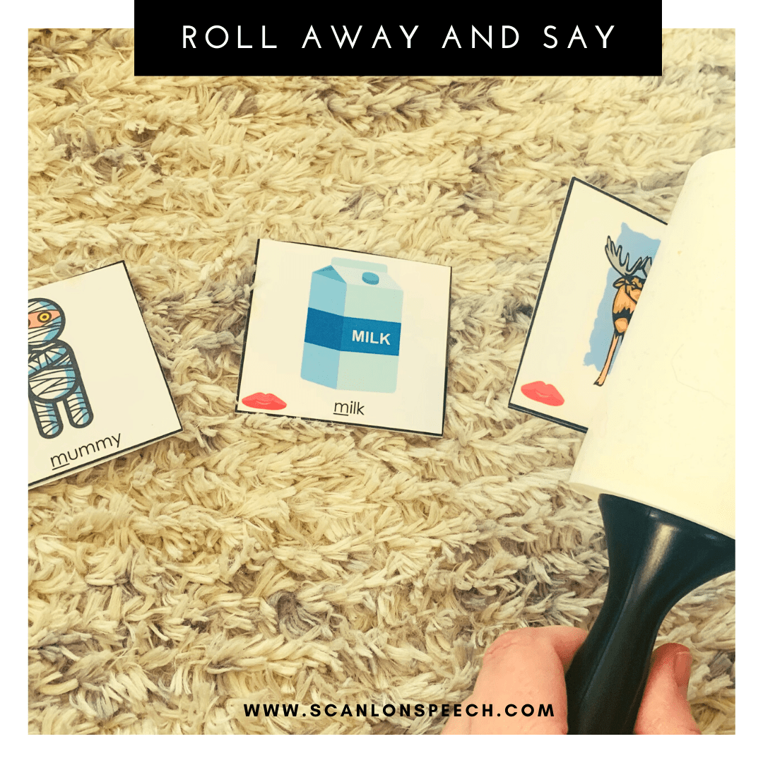 Roll Away and Say - a fun way to elicit multiple repetitions during your speech therapy sessions. 