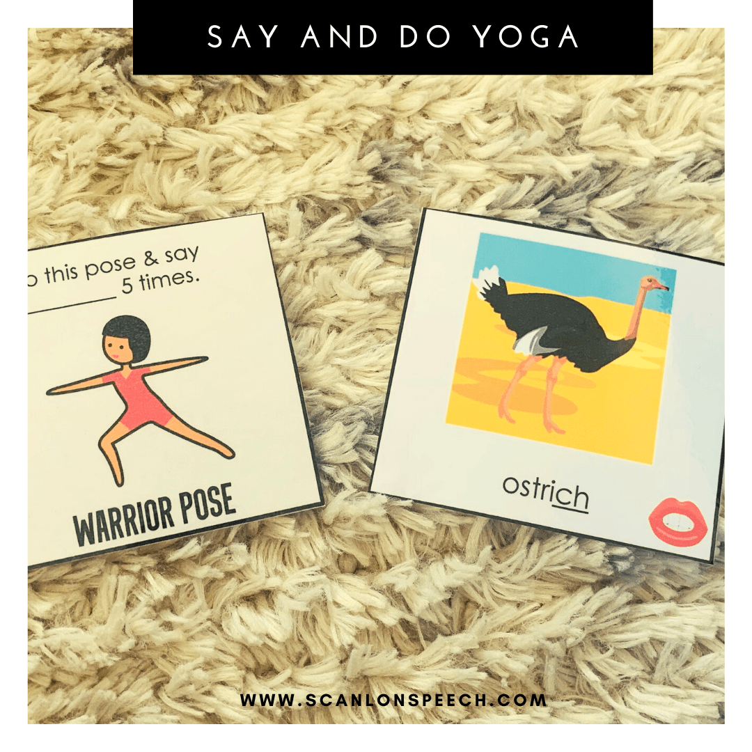 Say and Do Yoga multiple repetitions for articulation speech therapy. 