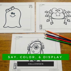 Say, Color, and Display Worksheets
